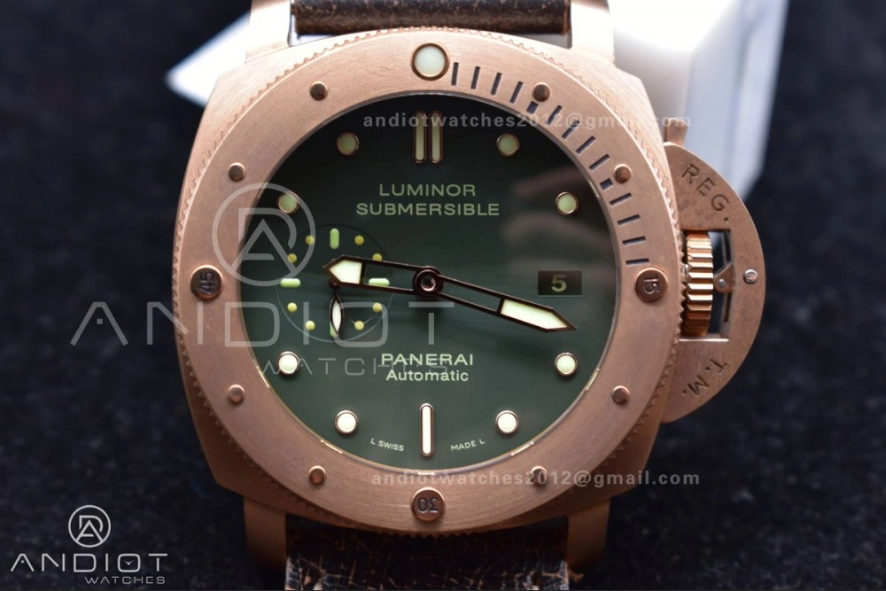 PAM382 N Bronzo VSF 1:1 Best Edition on Brown Distressed Calfskin Strap P.9000 Super Clone V WrinkleFree 987