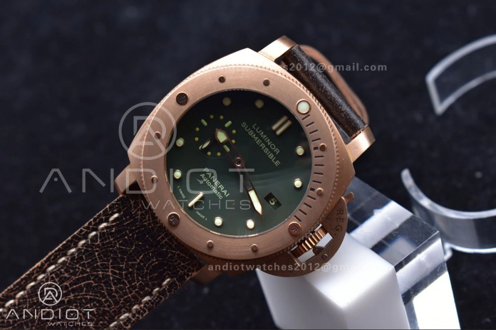 PAM382 N Bronzo VSF 1:1 Best Edition on Brown Distressed Calfskin Strap P.9000 Super Clone V WrinkleFree 987