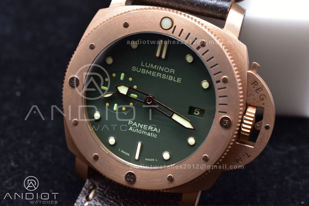 PAM382 N Bronzo VSF 1:1 Best Edition on Brown Distressed Calfskin Strap P.9000 Super Clone V WrinkleFree 987