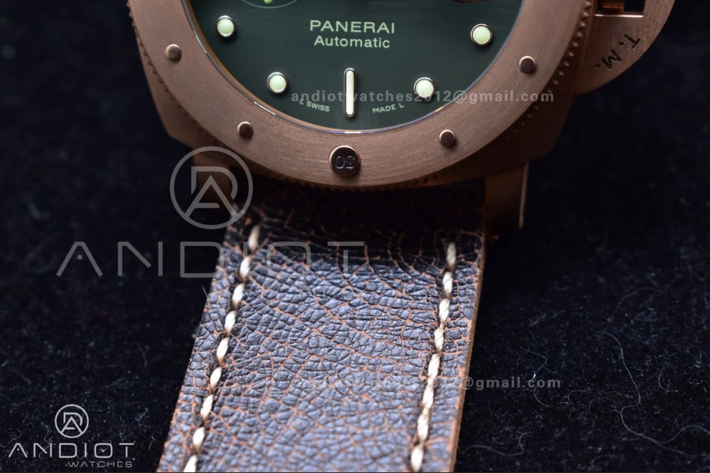 PAM382 N Bronzo VSF 1:1 Best Edition on Brown Distressed Calfskin Strap P.9000 Super Clone V WrinkleFree 987