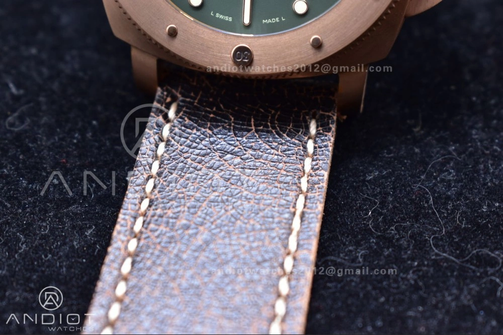 PAM382 N Bronzo VSF 1:1 Best Edition on Brown Distressed Calfskin Strap P.9000 Super Clone V WrinkleFree 987