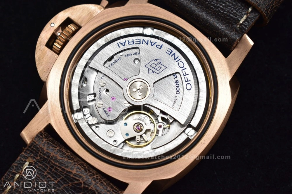 PAM382 N Bronzo VSF 1:1 Best Edition on Brown Distressed Calfskin Strap P.9000 Super Clone V WrinkleFree 987