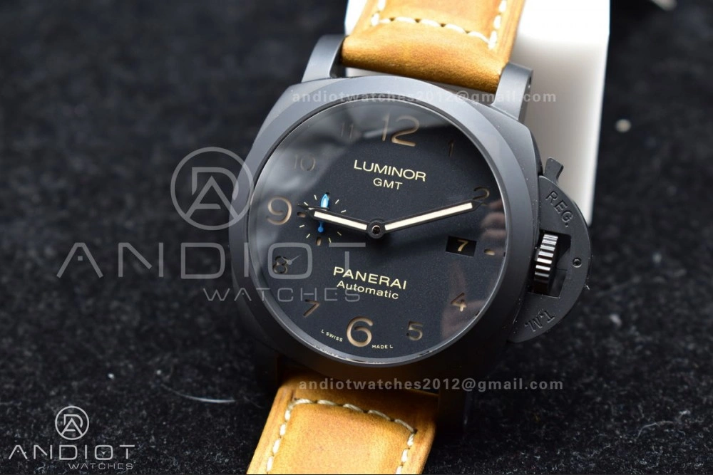 TimelessDesign PAM441 O Real Ceramic SBF 1:1 Best Edition on Brown Asso Strap P.9001 Super Clone 339