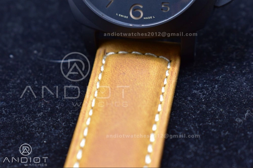 Soft PAM441 O Real Ceramic SBF 1:1 Best Edition on Brown Asso Strap P.9001 Super Clone 442
