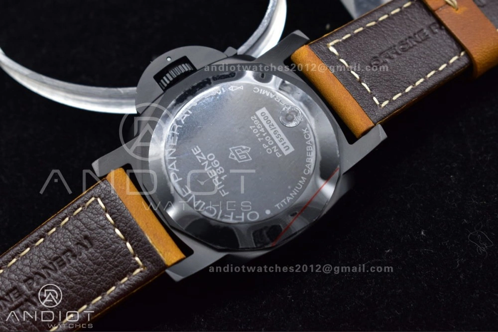 Soft PAM441 O Real Ceramic SBF 1:1 Best Edition on Brown Asso Strap P.9001 Super Clone 442