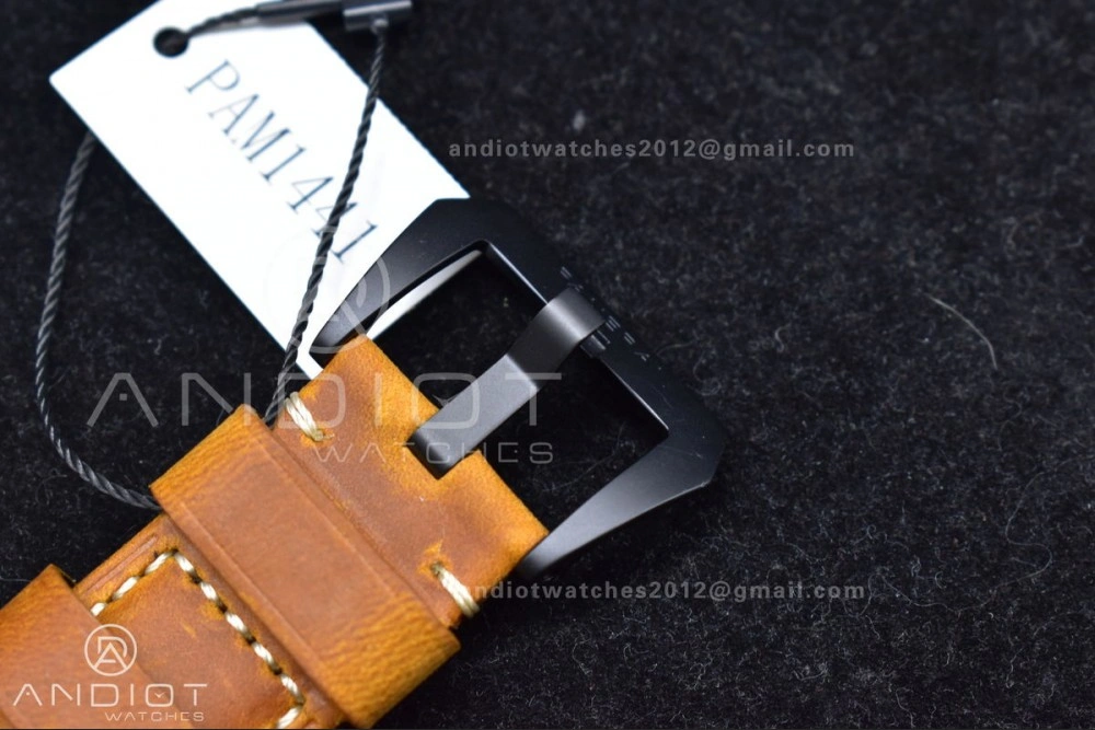 Soft PAM441 O Real Ceramic SBF 1:1 Best Edition on Brown Asso Strap P.9001 Super Clone 442