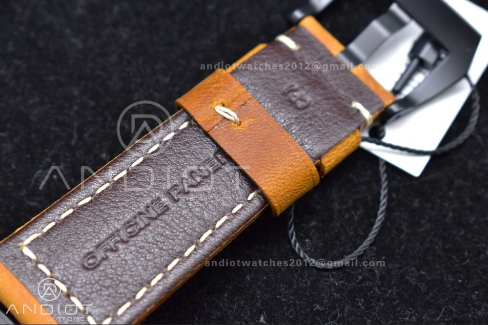 Soft PAM441 O Real Ceramic SBF 1:1 Best Edition on Brown Asso Strap P.9001 Super Clone 442