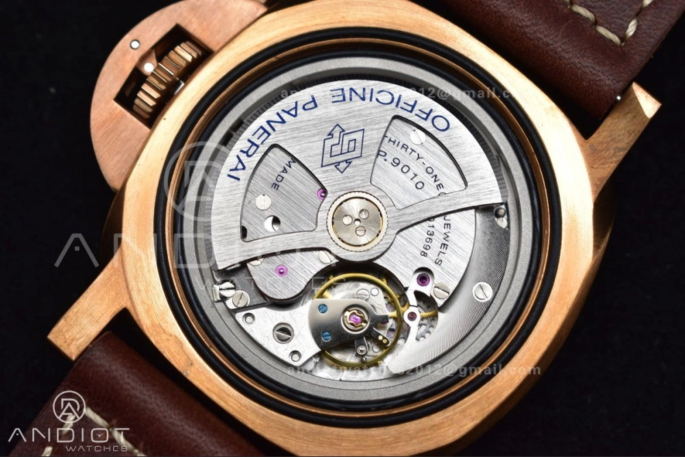 RelaxedFit PAM968 V Bronzo VSF 1:1 Best Edition Brown Ceramic Bezel and Dial on Brown Calfskin Strap P.9010 Clone 356