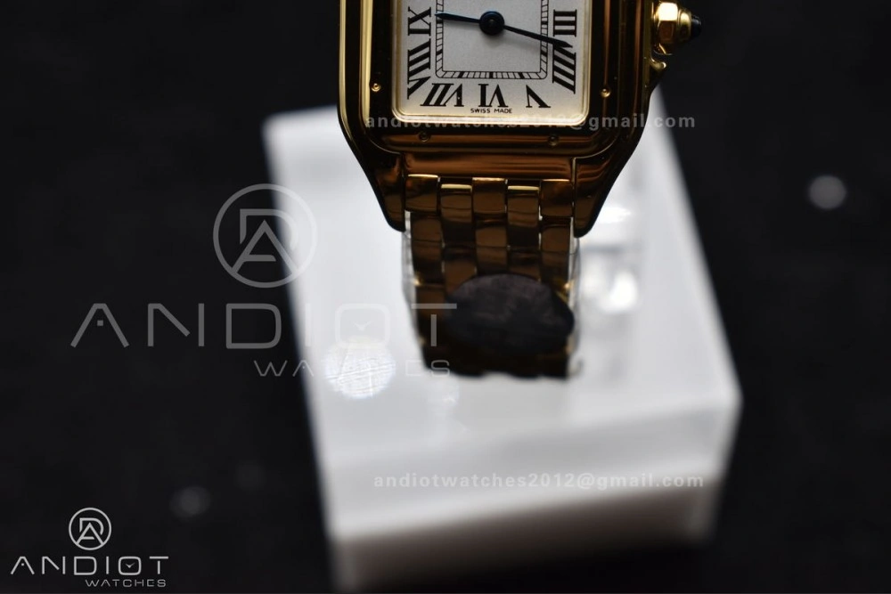 Classic Panthère 22mm BVF 1:1 Best Edition Full YG White Dial On Full YG Bracelet Ronda Quartz 214