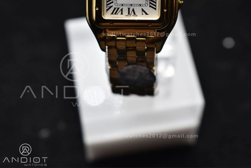 Classic Panthère 22mm BVF 1:1 Best Edition Full YG White Dial On Full YG Bracelet Ronda Quartz 214