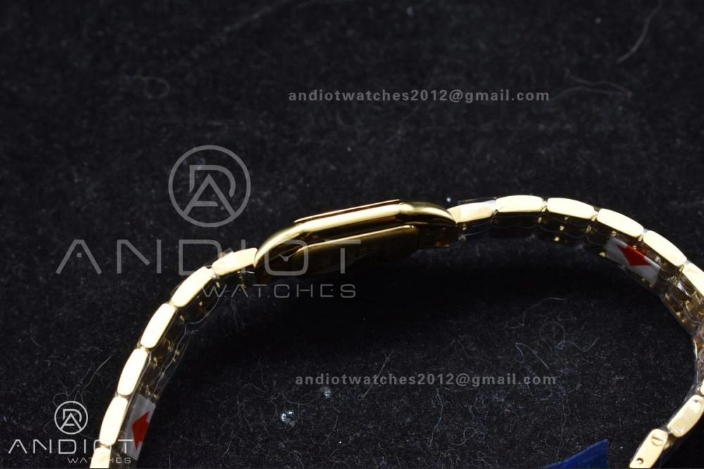 Classic Panthère 22mm BVF 1:1 Best Edition Full YG White Dial On Full YG Bracelet Ronda Quartz 214