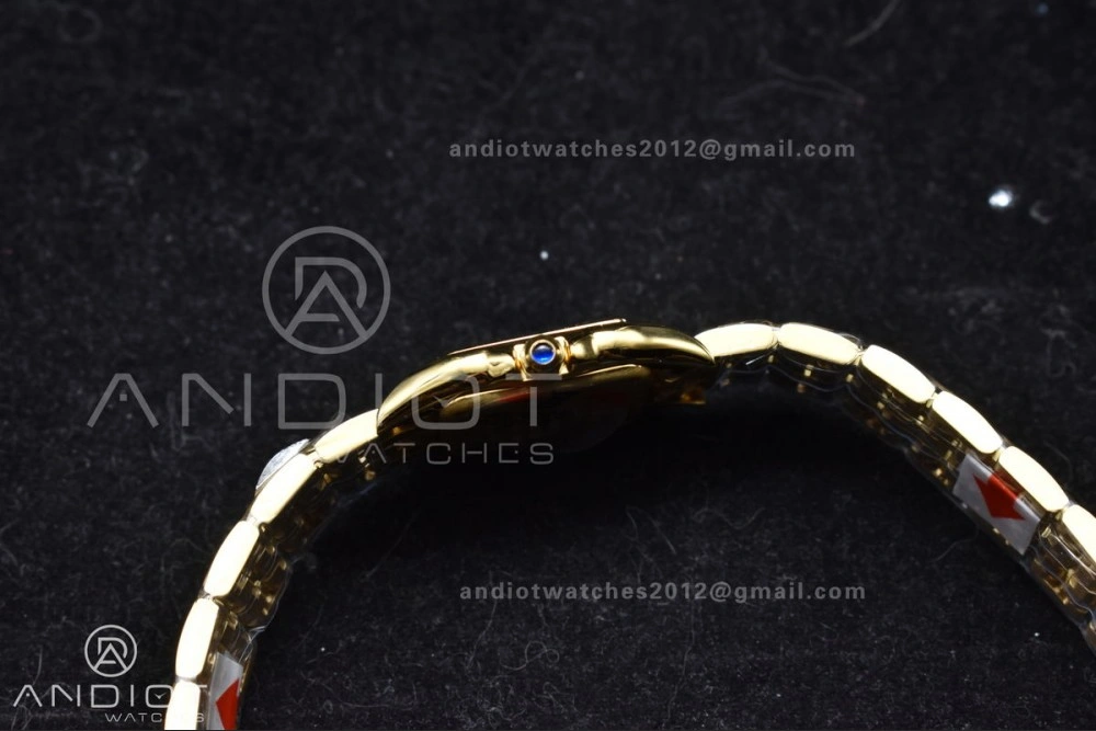 Classic Panthère 22mm BVF 1:1 Best Edition Full YG White Dial On Full YG Bracelet Ronda Quartz 214