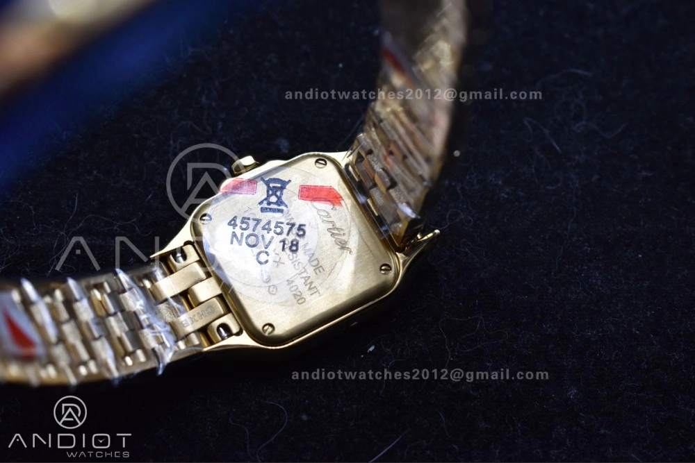 Classic Panthère 22mm BVF 1:1 Best Edition Full YG White Dial On Full YG Bracelet Ronda Quartz 214