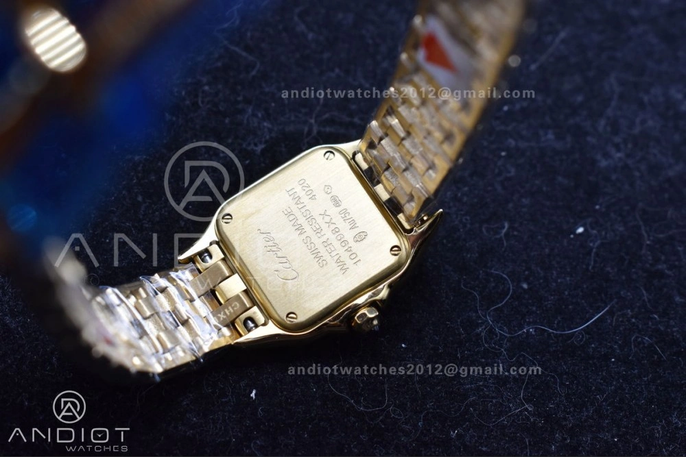 Classic Panthère 22mm BVF 1:1 Best Edition Full YG White Dial On Full YG Bracelet Ronda Quartz 214