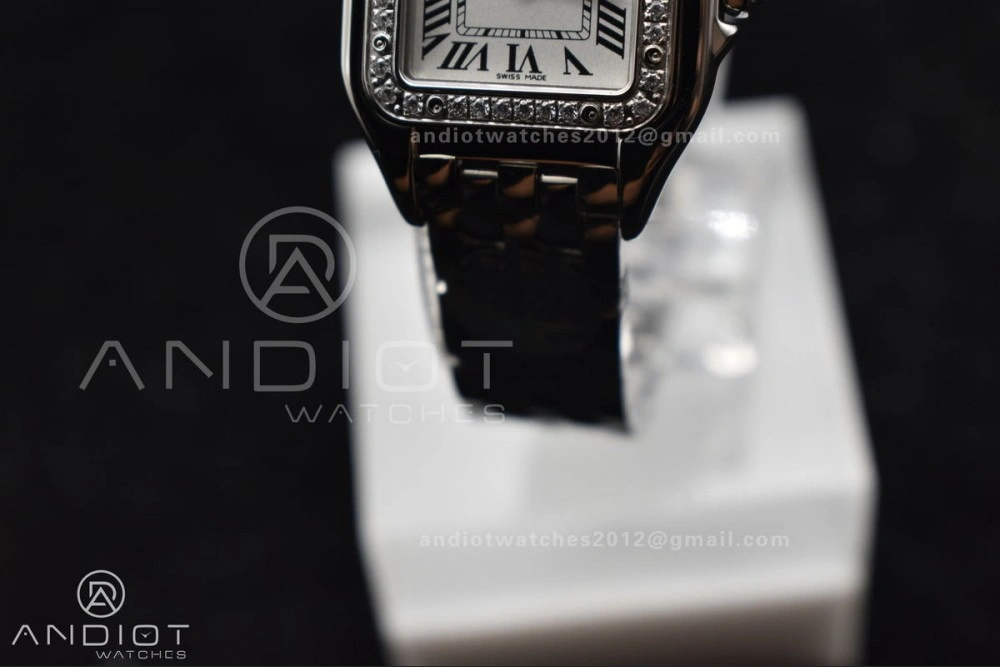 Trendsetting Panthère 22mm BVF 1:1 Best Edition SS White Dial Diamonds Bezel on SS Bracelet Ronda Quartz 208