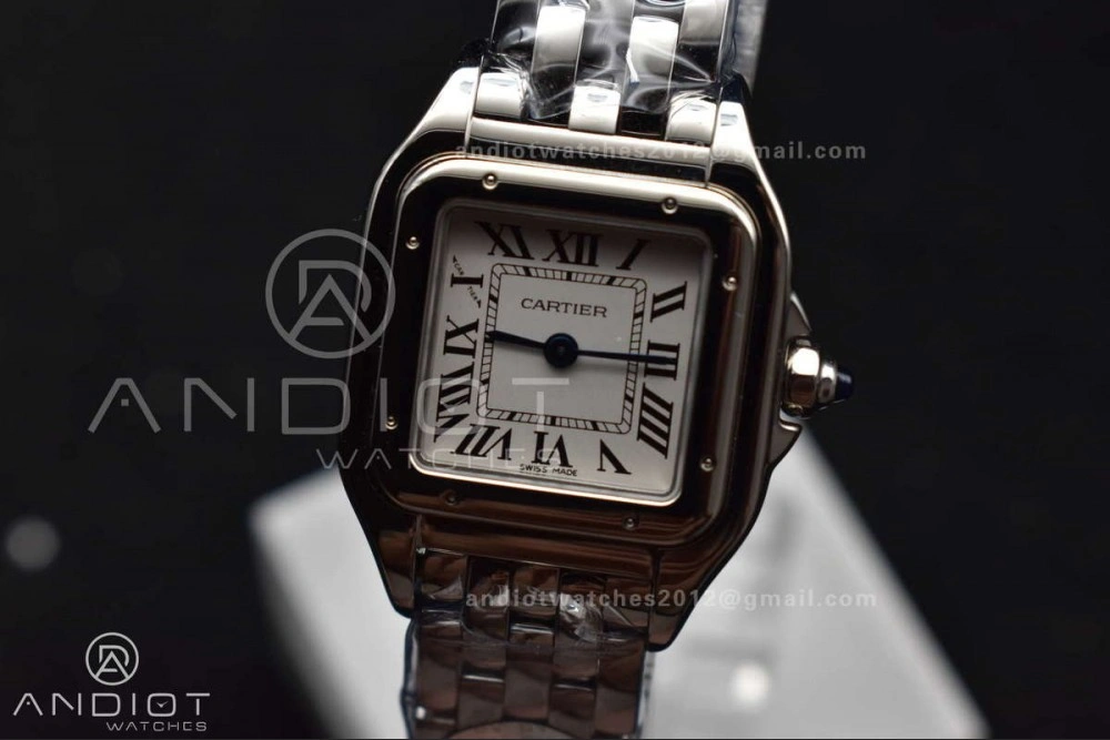 EyeCatching Panthère 22mm BVF 1:1 Best Edition SS White Dial on SS Bracelet Ronda Quartz 227