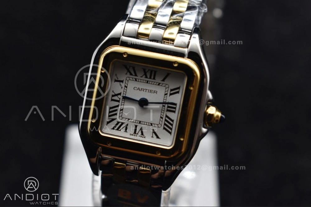 Panthère 22mm BVF 1:1 Best Edition SS YG White Dial on SS YG Bracelet Ronda Quartz Sophisticated 213