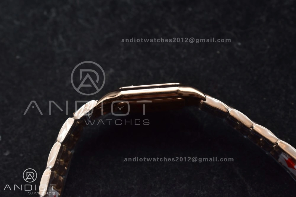 Panthère 27mm BVF 1:1 Best Edition RG White Dial Diamonds Bezel on RG Bracelet Ronda Quartz Original 209