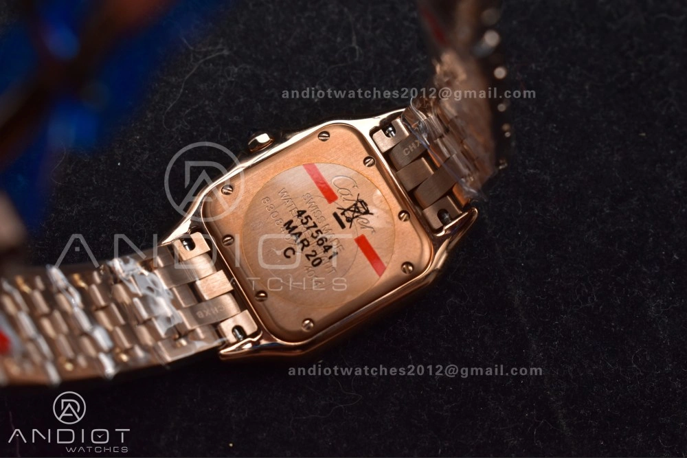Panthère 27mm BVF 1:1 Best Edition RG White Dial Diamonds Bezel on RG Bracelet Ronda Quartz Original 209