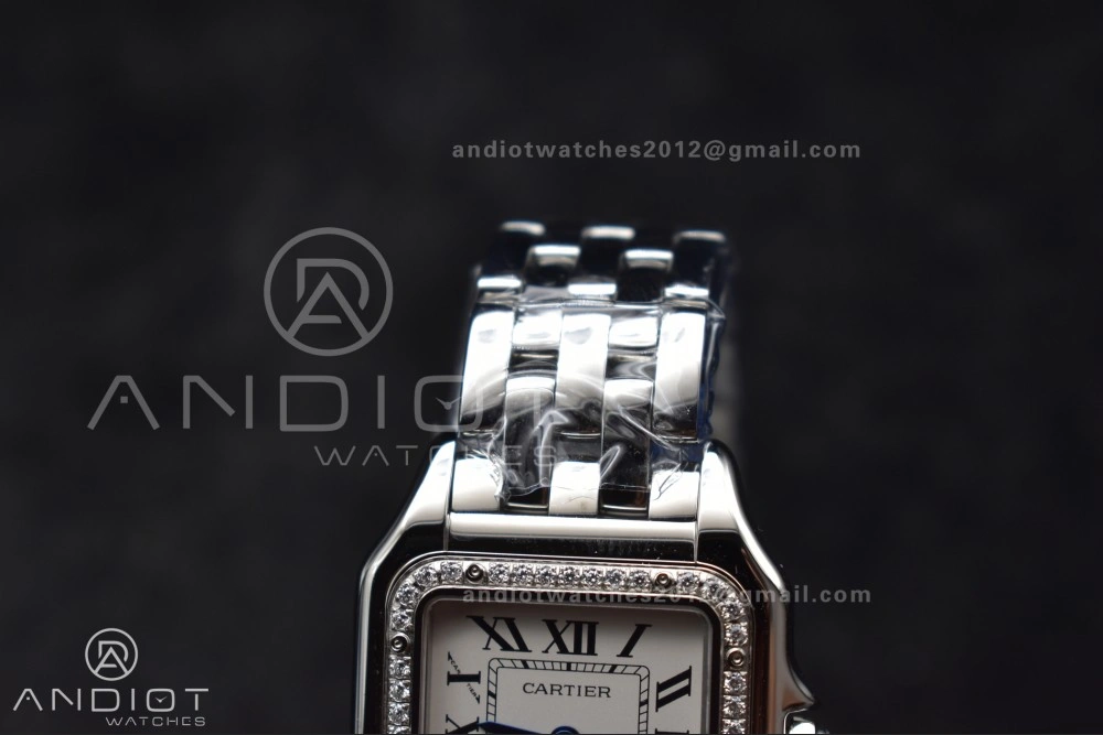 Timeless Panthère 27mm BVF 1:1 Best Edition SS White Dial Diamonds Bezel on SS Bracelet Ronda Quartz 228