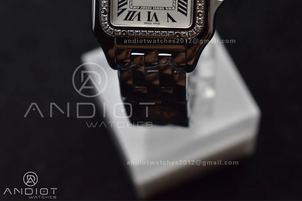 Timeless Panthère 27mm BVF 1:1 Best Edition SS White Dial Diamonds Bezel on SS Bracelet Ronda Quartz 228