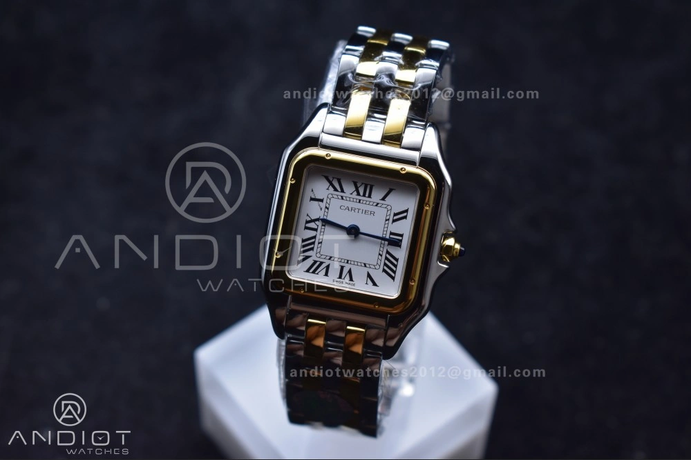 Panthère 27mm BVF 1:1 Best Edition SS YG White Dial Stainless Bezel on SS YG Bracelet Ronda Quartz UrbanChic 234