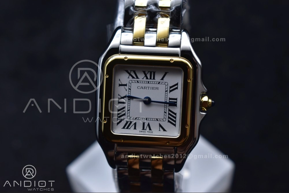 Panthère 27mm BVF 1:1 Best Edition SS YG White Dial Stainless Bezel on SS YG Bracelet Ronda Quartz UrbanChic 234