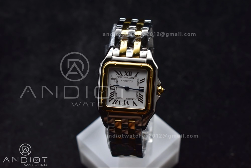 Panthère 27mm BVF 1:1 Best Edition SS YG White Dial Stainless Bezel on SS YG Bracelet Ronda Quartz UrbanChic 234