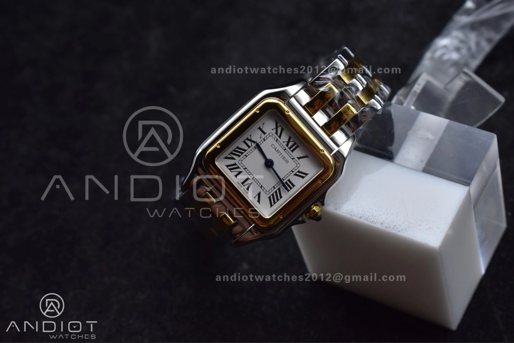 Panthère 27mm BVF 1:1 Best Edition SS YG White Dial Stainless Bezel on SS YG Bracelet Ronda Quartz UrbanChic 234