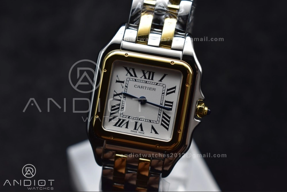 Panthère 27mm BVF 1:1 Best Edition SS YG White Dial Stainless Bezel on SS YG Bracelet Ronda Quartz UrbanChic 234
