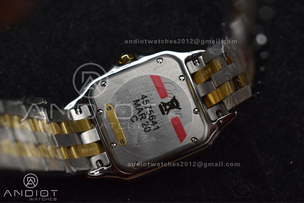 Panthère 27mm BVF 1:1 Best Edition SS YG White Dial Stainless Bezel on SS YG Bracelet Ronda Quartz UrbanChic 234