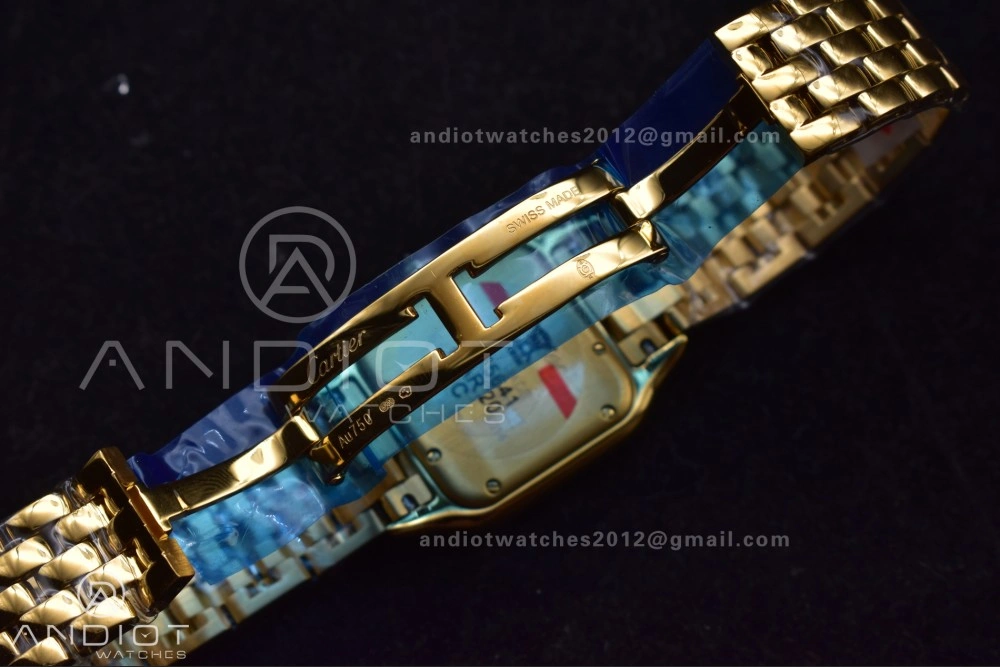 Original Panthère 27mm BVF 1:1 Best Edition YG White Dial Diamonds Bezel on YG Bracelet Ronda Quartz 237