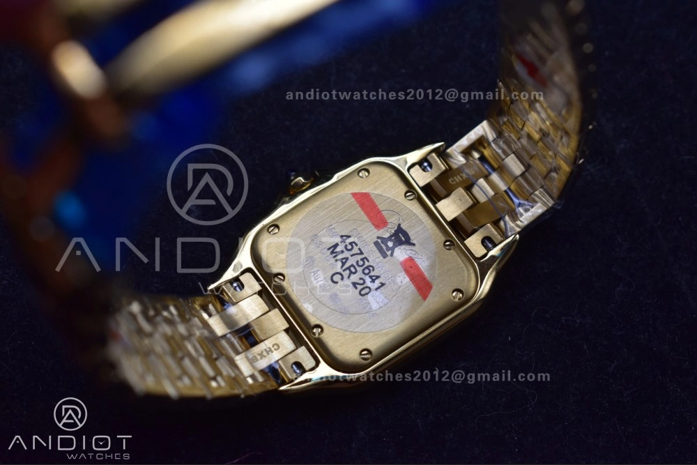 Original Panthère 27mm BVF 1:1 Best Edition YG White Dial Diamonds Bezel on YG Bracelet Ronda Quartz 237