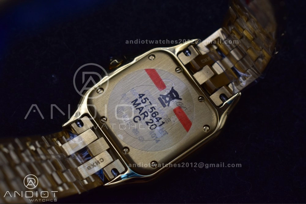 Original Panthère 27mm BVF 1:1 Best Edition YG White Dial Diamonds Bezel on YG Bracelet Ronda Quartz 237