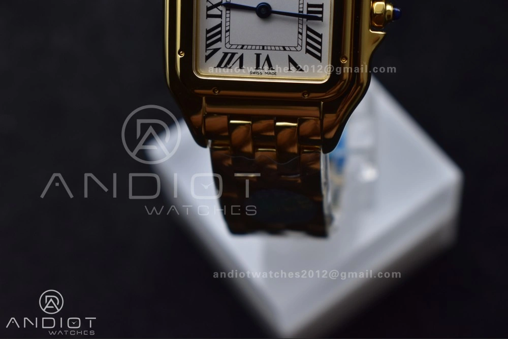 BestValue Panthère 27mm BVF 1:1 Best Edition YG White Dial on YG Bracelet Ronda Quartz 211
