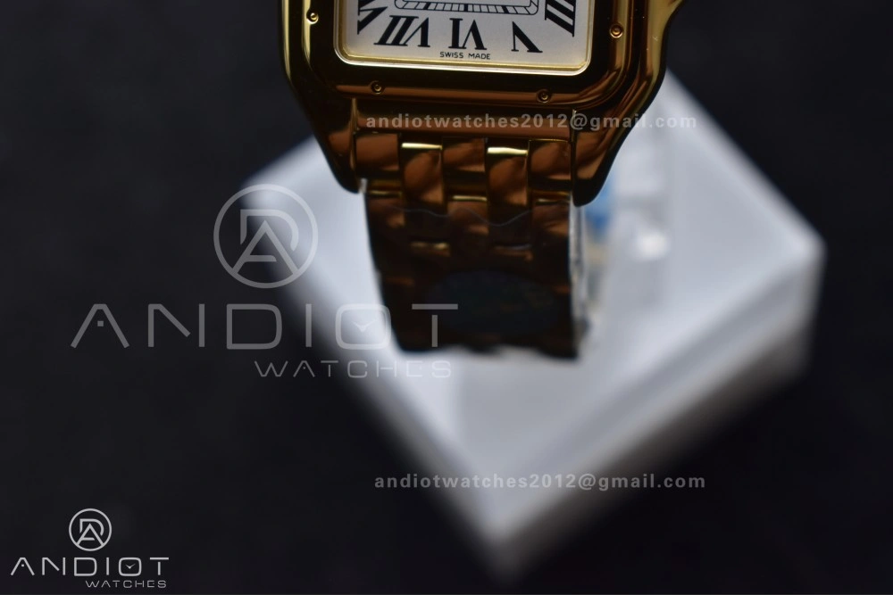 BestValue Panthère 27mm BVF 1:1 Best Edition YG White Dial on YG Bracelet Ronda Quartz 211