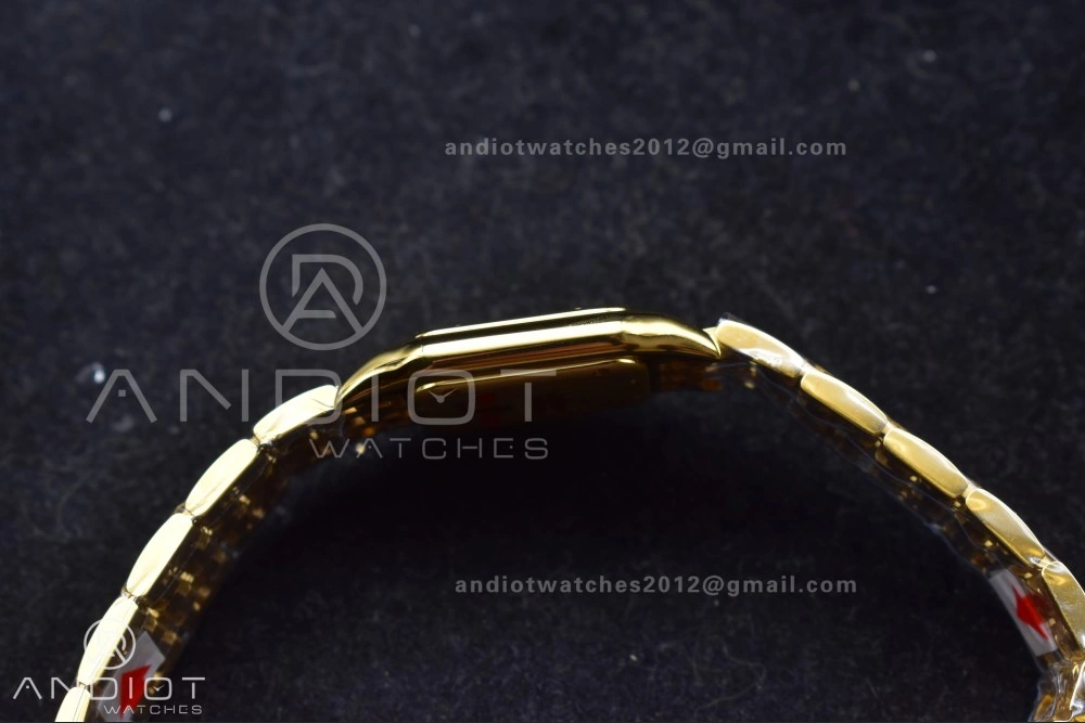 BestValue Panthère 27mm BVF 1:1 Best Edition YG White Dial on YG Bracelet Ronda Quartz 211
