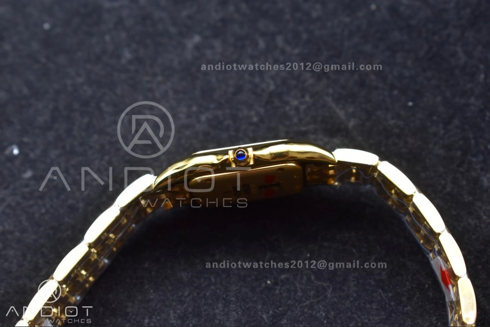 BestValue Panthère 27mm BVF 1:1 Best Edition YG White Dial on YG Bracelet Ronda Quartz 211