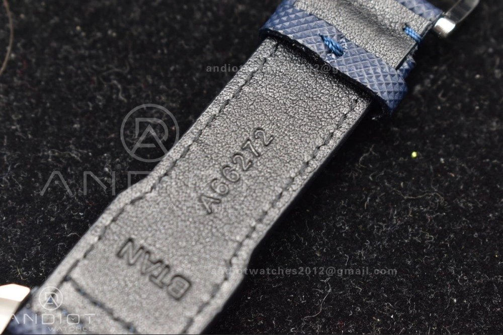 Pilot Chrono SS AZF 1:1 Best Edition Blue Dial Orange Hand on Blue Leather Strap A Vibrant 308