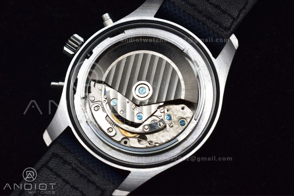 Pilot Chrono SS AZF 1:1 Best Edition Blue Dial Orange Hand on Blue Leather Strap A Vibrant 308