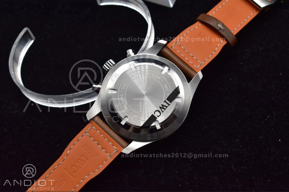 MoistureWicking Pilot Chronograph IW377726 ZF 1:1 Best Edition Green Dial on Brown Leather Strap A7750 V 307