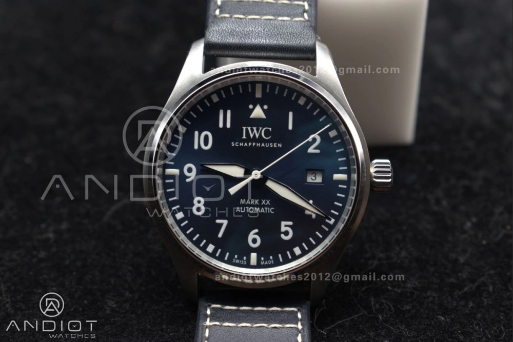 Pilot Mark XX IW328203 ZF 1:1 Best Edition Blue Dial on Dark Blue Leather Strap A Cozy 1007