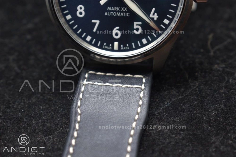 Pilot Mark XX IW328203 ZF 1:1 Best Edition Blue Dial on Dark Blue Leather Strap A Cozy 1007