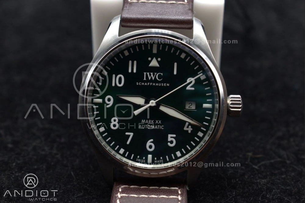 Pilot Mark XX IW328205 ZF 1:1 Best Edition Green Dial on Brown Leather Strap A Cozy 1005