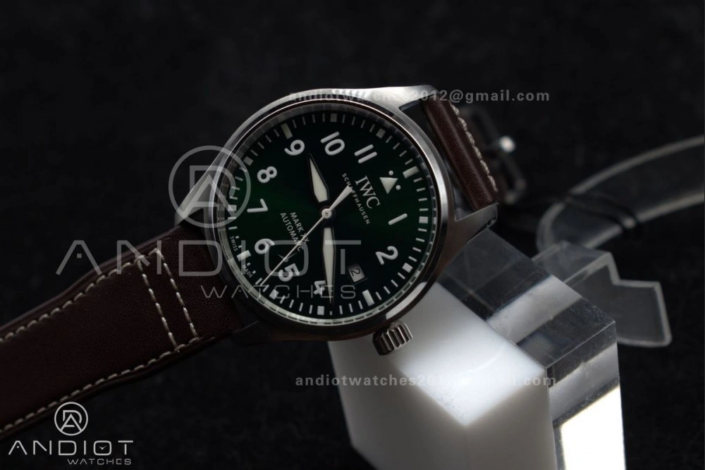 Pilot Mark XX IW328205 ZF 1:1 Best Edition Green Dial on Brown Leather Strap A Cozy 1005