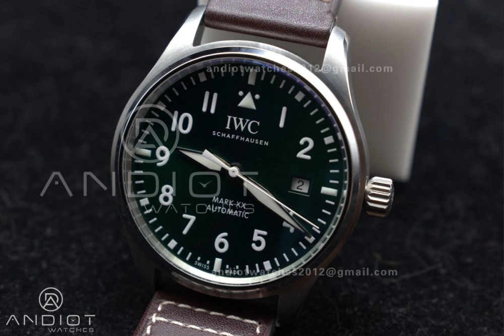 Pilot Mark XX IW328205 ZF 1:1 Best Edition Green Dial on Brown Leather Strap A Cozy 1005