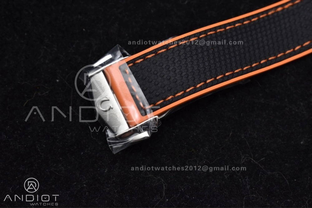 Trendsetting Planet Ocean 43.5mm SS VSF 1:1 Best Edition Black Orange Bezel Black Dial on Nylon Strap A8900 Super Clone V 37