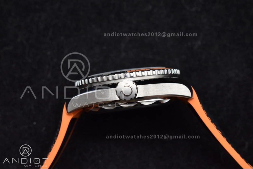 Trendsetting Planet Ocean 43.5mm SS VSF 1:1 Best Edition Black Orange Bezel Black Dial on Nylon Strap A8900 Super Clone V 37