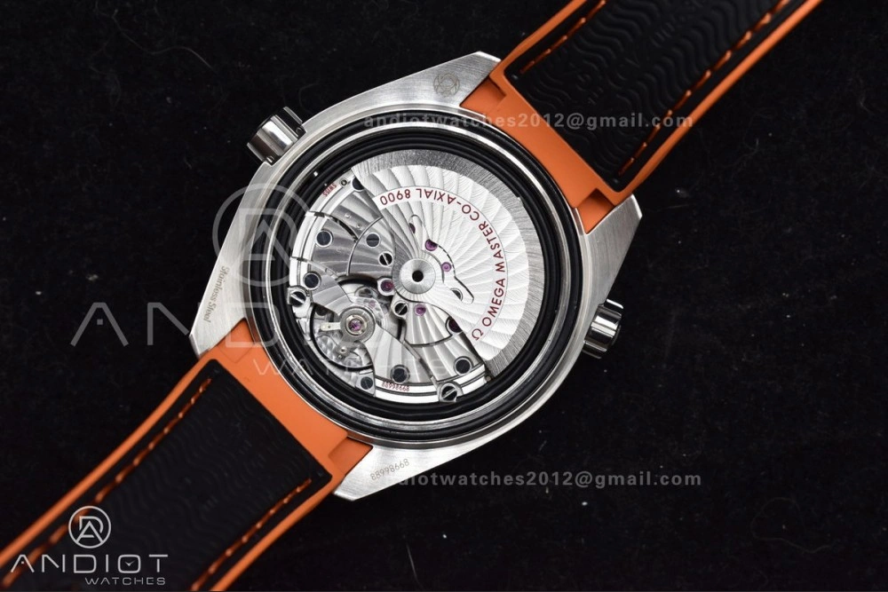 Trendsetting Planet Ocean 43.5mm SS VSF 1:1 Best Edition Black Orange Bezel Black Dial on Nylon Strap A8900 Super Clone V 37
