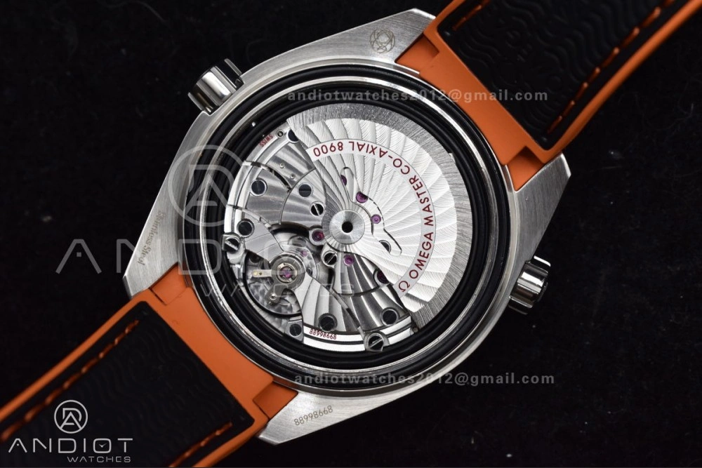 Trendsetting Planet Ocean 43.5mm SS VSF 1:1 Best Edition Black Orange Bezel Black Dial on Nylon Strap A8900 Super Clone V 37